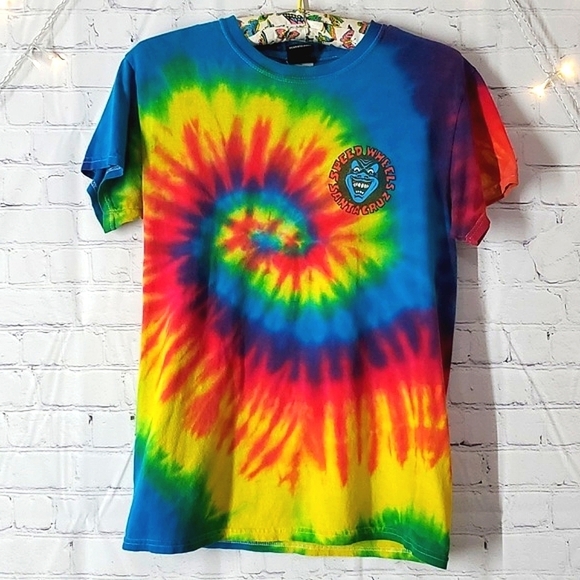 Y2K Santa Cruz Skateboards Speed Wheels Screaming Hand Vibrant Tie-Dye Mens Sm - Picture 2 of 16